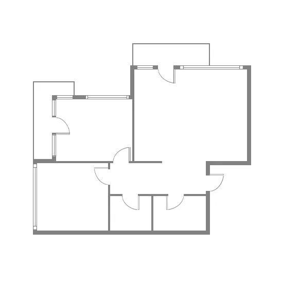 Двухкомнатная квартира 64 м² в ЖК Фестивальный